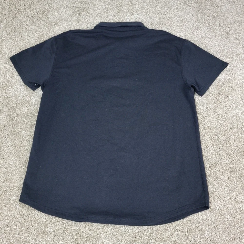 BYLT Drop Cut Lux Mens 2XL Solid Black Performance Stretch Polo‎ Short Sleeve
